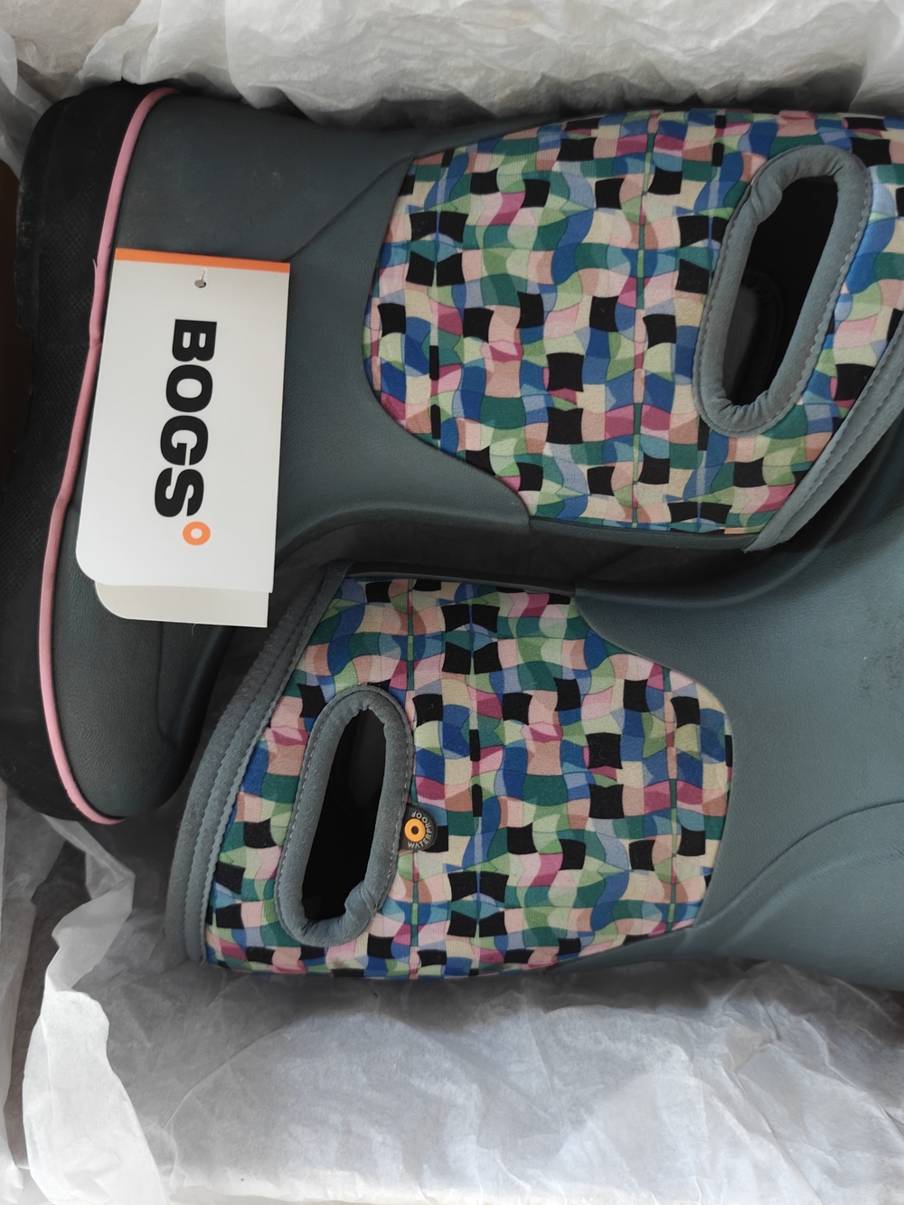 Bogs Gray Boots with Pink Accent - Picture 8 of 12